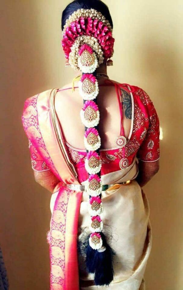 Bridal Flowers- Pink Themed Bridal Hair Makeup Set