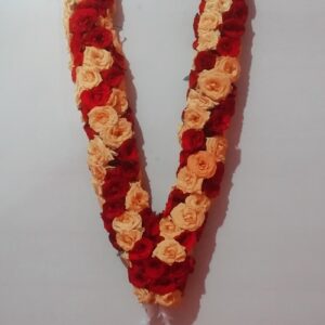 Rose GarlaPooja Flowers - Special Red & Yellow Rose Spiral Garlandd