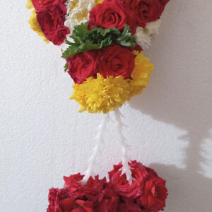 Spiral Red Rose, Yellow and White Chrysanthemum Garland