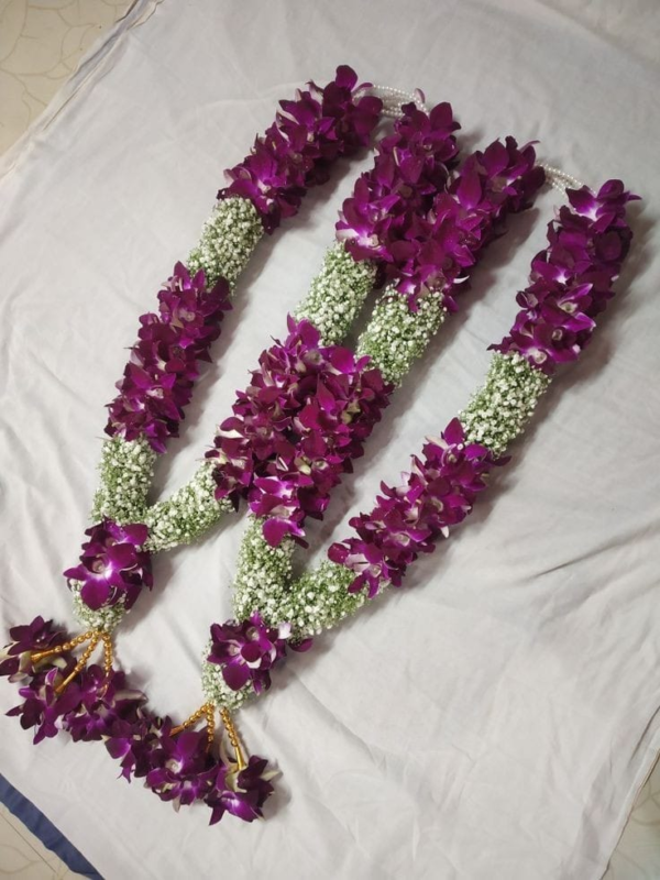 Purple Orchid & Gypsy Flower Garland - GetFlowersDaily